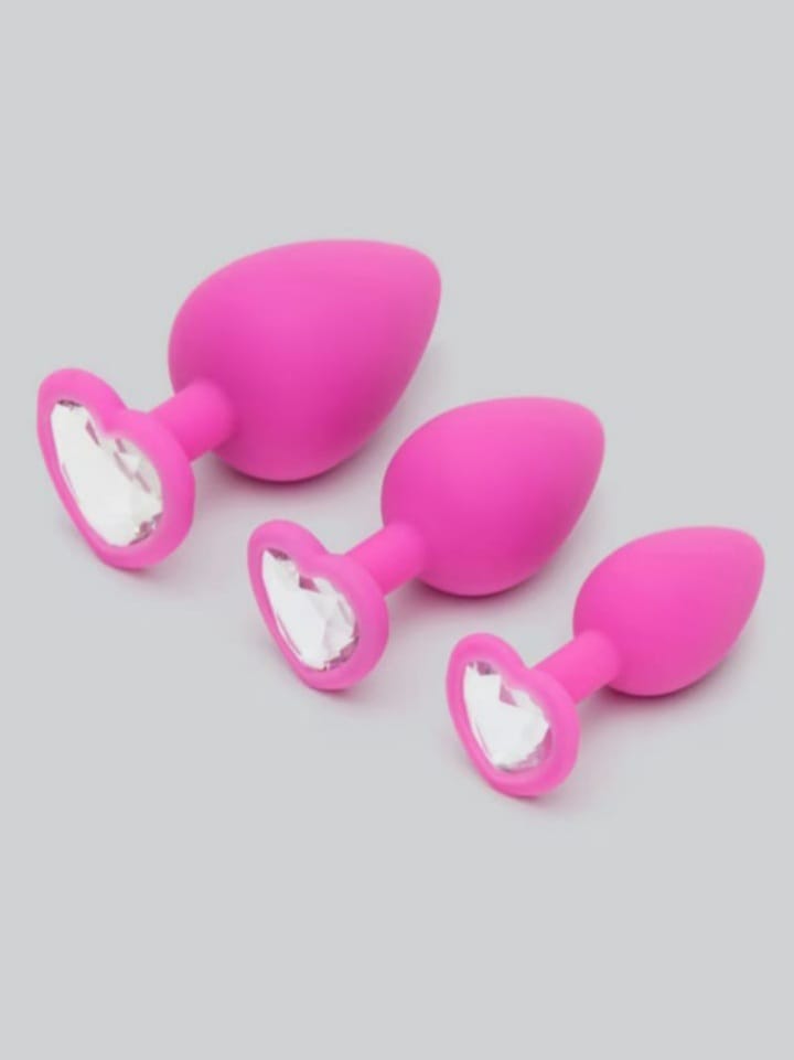 Luxe Jewelled Butt Plug Set with Heart Crystal (3 pc)